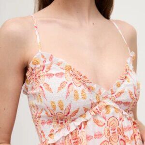 Hill House Sydney Nap Dress in Orange Floral - XS